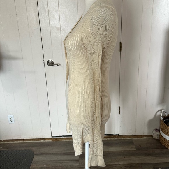 Gap Open Knit Soft Cardigan Button Ivory Cream Off White Sweater Long Sleeve Top - Picture 8 of 9